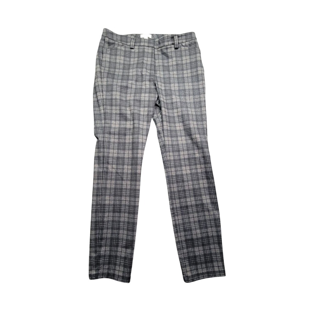 Calvin Klein Dress Pants Womens 12 Gray Casual Pockets‎ Knit Plaid Straight Leg